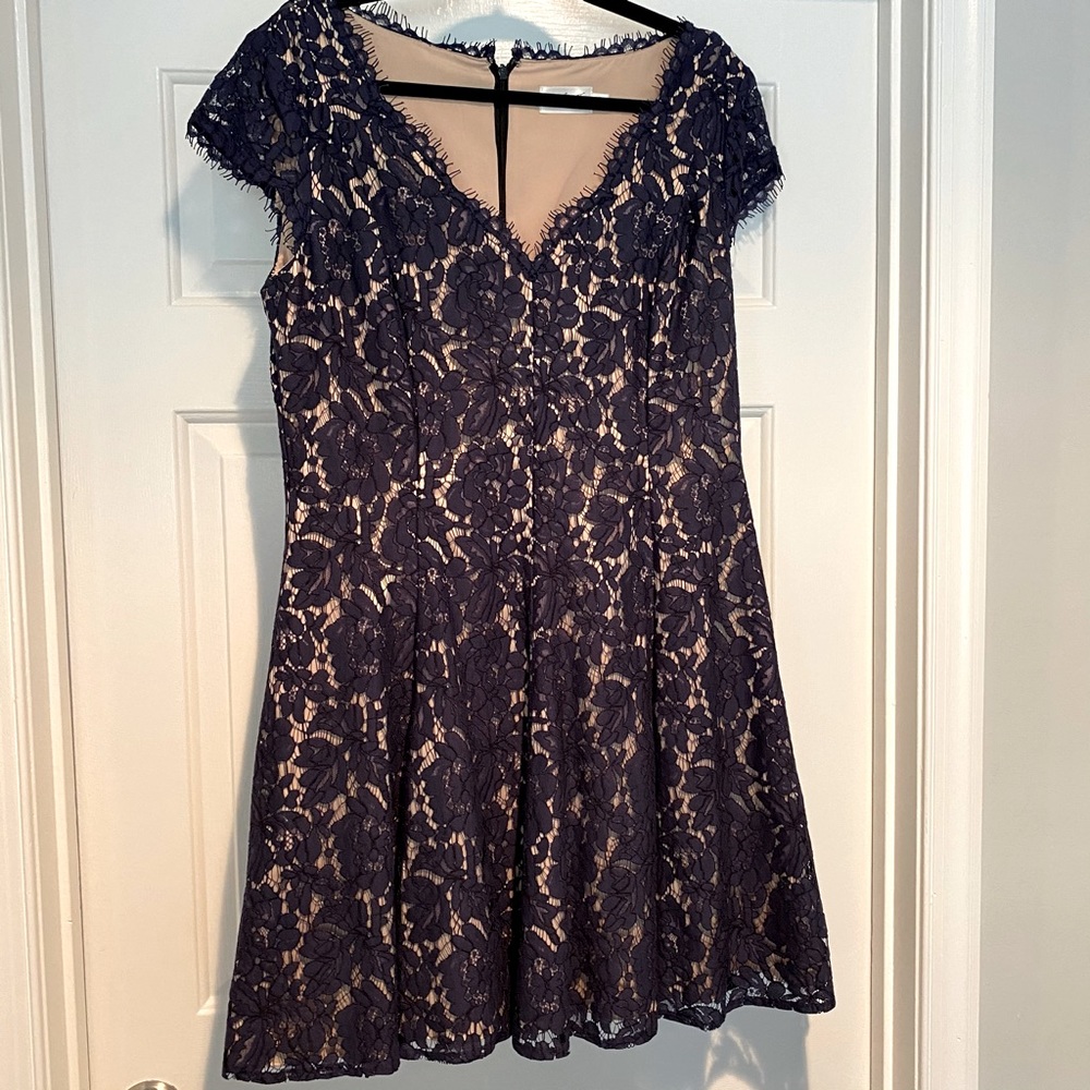 Eliza J Lace Short Sleeve Dress
